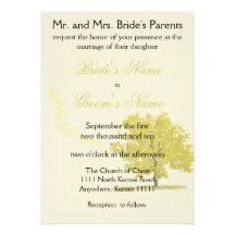 Fall tree Wedding-gold Invitations