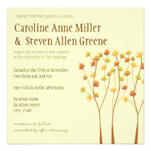 Fall Twig Tree Wedding Invitation