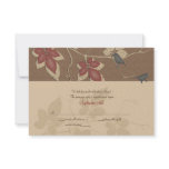 Fall Vines and  Birds Wedding Reply Card