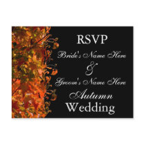 Fall Wedding Invitation Template Autumn Wedding Postcards
