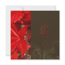 Fall wedding invitations/red maple leaves