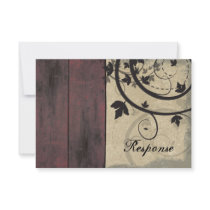 Fall Wedding Response RSVP Card Barn Board