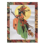 fall witch post card
