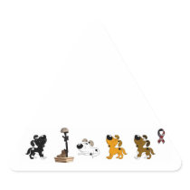 Fallen Soldier (Cutie and pups mourn) Triangle Stickers