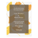 Falling ginkgo leaves grey golden autumn wedding personalised invitation