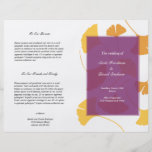 Falling ginkgo leaves purple wedding program custom flyer