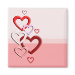 falling hearts pink background