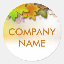 FALLING LEAVES ROUND STICKER