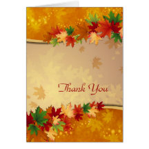 Falling Maple Leaves Thank You Card