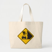 Falling Piano Zone Highway Sign Canvas Bag