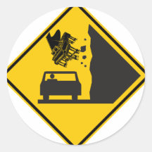 Falling Piano Zone Highway Sign Sticker