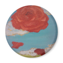 Falling Rose Fridge Magnet