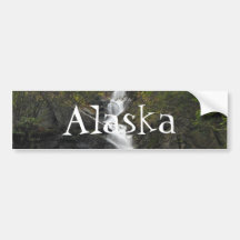 Falling Through Foliage; Alaska Souvenir Bumper Sticker