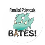 Familial Polyposis BITES (brown) Round Sticker