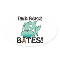 Familial Polyposis BITES (brown) Oval Sticker