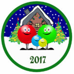 Family Christmas Ornament 2017 Cut Out