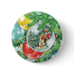 Family Christmas Tree Reflection Painting buttons