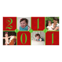 Family Collage Holiday Christmas Photo Card