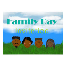 Family day Invitation with African Amercian family