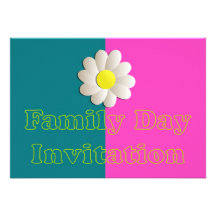 Family day Invitation with daisy flower