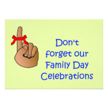 Family day Invitation with don't forget ribbon