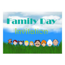 Family day Invitation with family faces
