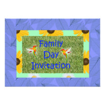 Family day Invitation with hummingbrids