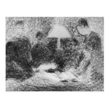 Family evening by Georges Seurat Post Card