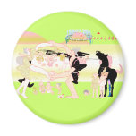 Family in Japanese Edo ara 2 magnets