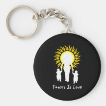 Family Is Love Sun Keychain