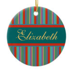 Family Name Christmas Ornaments - Vintage Stripes