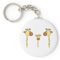 Family of Giraffes. Cartoon. Keychain