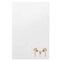 Family of Giraffes. Cartoon. Stationery Design