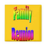 family reunion rainbow text magnets