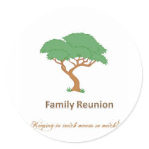 Family Reunion Tree - 3" Sticker (6 per sheet)