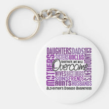 Family Square Alzheimer's Disease Keychain