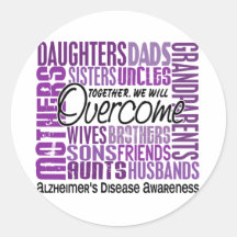 Family Square Alzheimer's Disease Stickers