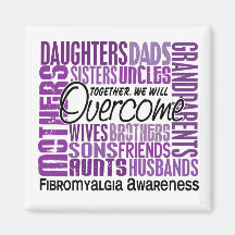 Family Square Fibromyalgia Fridge Magnet