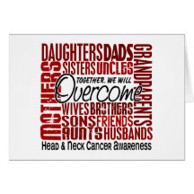 Family Square Head And Neck Cancer Greeting Cards