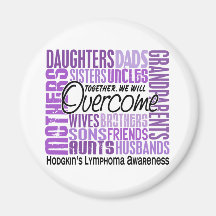 Family Square Hodgkin's Lymphoma Refrigerator Magnets