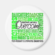 Family Square Non-Hodgkin's Lymphoma Fridge Magnet