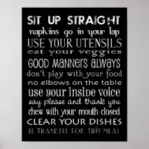 Family Table Rules Poster