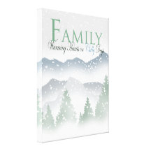 Family Winter Mountain Scene Canvas Art Canvas Prints
