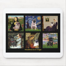 Famous Art Pug Composite #1 Mousepads