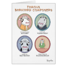 FAMOUS BARNYARD COMPOSERS GREETING CARD