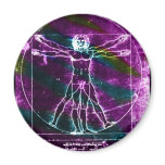 Famous DaVinci Man in Circle Drawing, coloured! magnets