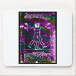 Famous DaVinci Man in Circle Drawing, coloured! mousepads