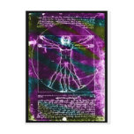 Famous DaVinci Man in Circle Drawing, coloured! postcards