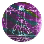 Famous DaVinci Man in Circle Drawing, coloured! stickers