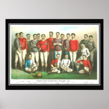 Famous English Football Players Vintage Poster